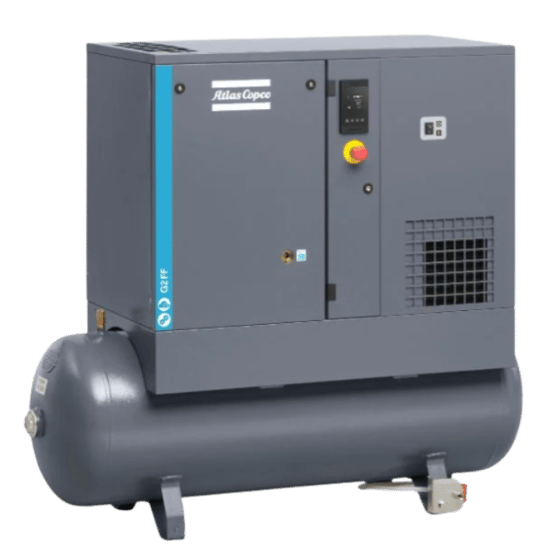 Atlas Copco G2 ff Rotary Screw Air compressor tank mounted